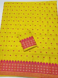 Attractive Cotton Blend Dyed Toss Mekhela Chador Jura-thumb1