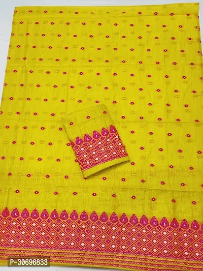 Attractive Cotton Blend Dyed Toss Mekhela Chador Jura-thumb2