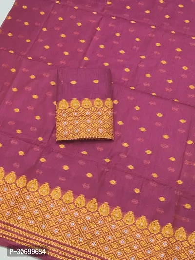 Attractive Cotton Blend Dyed Toss Mekhela Chador Jura-thumb4