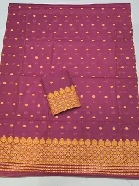 Attractive Cotton Blend Dyed Toss Mekhela Chador Jura-thumb1