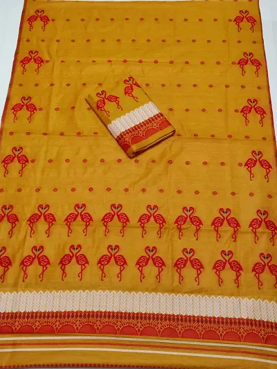 New In Cotton Blend Saree with Blouse piece 