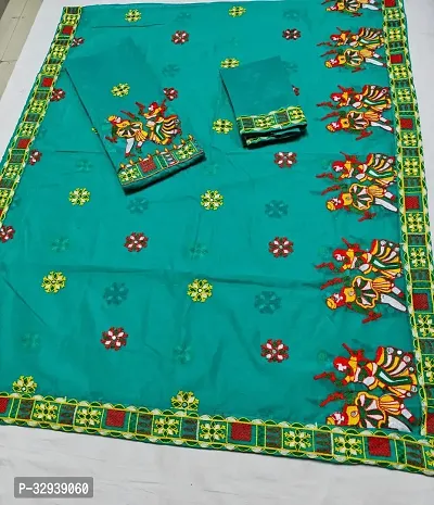 Stylish Cotton Blend Assamese Mekhela Chador-thumb2