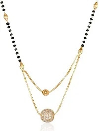 DIMIKI Layered Design Rose Gold Ball Mangalsutra for Women-thumb1