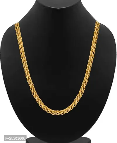 DIMIKI Gold Plated Exclusive Designer Necklace Neck Fancy Chain Without Pendant Lockets for Men Boys Kids Amazing Gift 22 Inch-thumb5