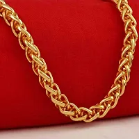 DIMIKI Gold Plated Exclusive Designer Necklace Neck Fancy Chain Without Pendant Lockets for Men Boys Kids Amazing Gift 22 Inch-thumb1