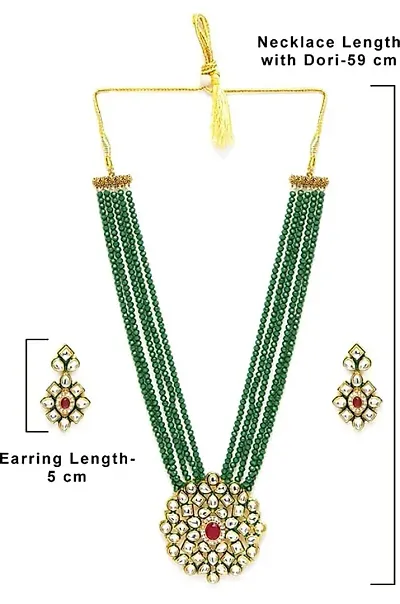 Crystal Long Kundan Jewellery set For Girls And Women