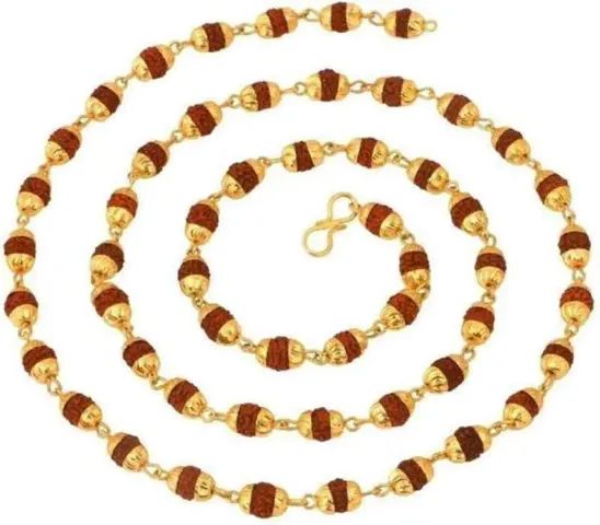 kripa Rudraksh Mala Shiva Plated Long mala for Men Goldplated Plated Brass Chain