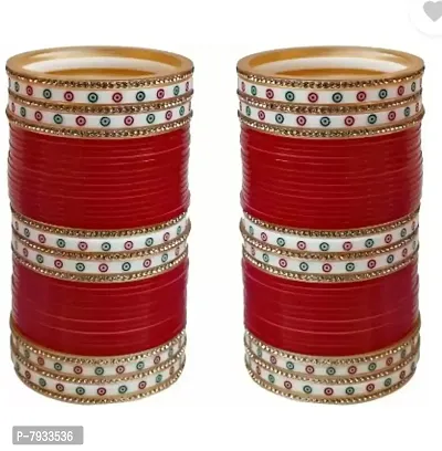 Stylish Red Plastic Bangles Set For Women And Girls- 86 Bangles in 1 Set-thumb0