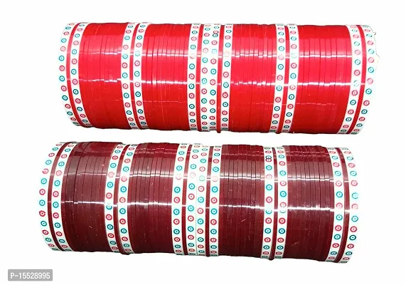 Bangles set // punjabi bangles set //tratditional bangles set //red +mahroon bangles set// combo bangles set-thumb0