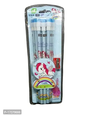 Pencil gift set for kids//Birthday gift set for kids //Unicorn pencil gift set for kids //12 pencil gift set for kids-thumb0