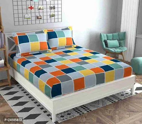 Classic Cotton Double Bedsheet With 2 Pillow Covers