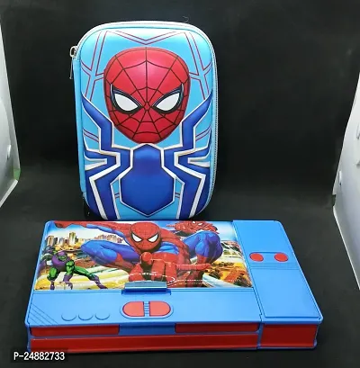 pencil case //pencil box for kids//combo stationery set for kids//spider man pencil box with pencil pouch