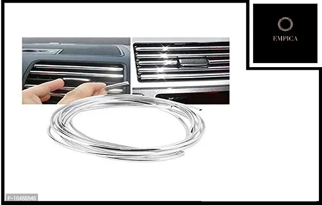 Empica Universal Chrome Beading Roll for Interior Exterior Car Decor and Protective Trim Strip with Applied 3M Tape (10 Meter)-thumb3