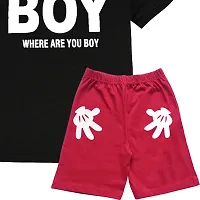 KIDDY STAR Cotton Printed Boys Top and Bottom Set/Tshirt-Shorts Combo-thumb2