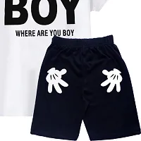 KIDDY STAR Cotton Printed Boys Top and Bottom Set/Tshirt-Shorts Combo-thumb2