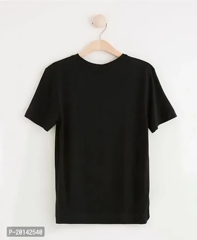 Reliable Black Cotton Blend Solid Round Neck Tees For Men-thumb2