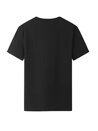 Reliable Black Cotton Blend Printed Round Neck T-Shirt For Men-thumb1