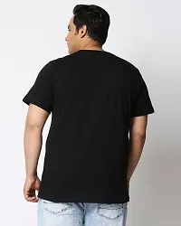 Reliable Black Cotton Blend Printed Round Neck Tees For Men-thumb2