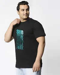 Reliable Black Cotton Blend Printed Round Neck Tees For Men-thumb3