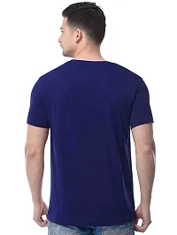 Reliable Blue Cotton Blend Printed Round Neck Tees For Men-thumb2