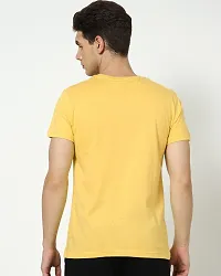 Reliable Yellow Cotton Blend Printed Round Neck Tees For Men-thumb2