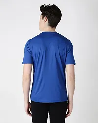 Reliable Blue Cotton Blend Printed Round Neck Tees For Men-thumb1