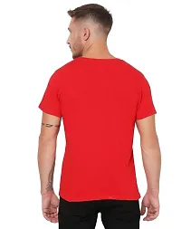 Reliable Red Cotton Blend Printed Round Neck Tees For Men-thumb2