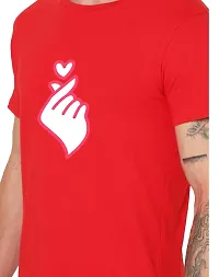 Reliable Red Cotton Blend Printed Round Neck Tees For Men-thumb1