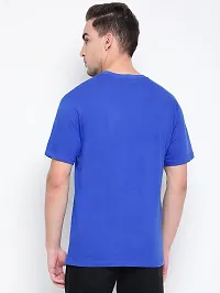 Reliable Blue Cotton Blend Printed Round Neck Tees For Men-thumb2