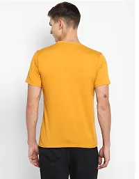 Reliable Yellow Cotton Blend Printed Round Neck Tees For Men-thumb1