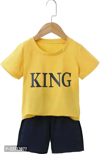 Stylish Fancy Cotton Blend Printed T-ShirtS With Shorts For Boys