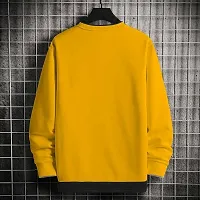 Reliable Yellow Cotton Blend Printed Round Neck Tees For Men-thumb1