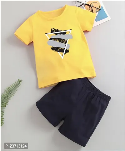 Stylish Fancy Cotton Blend Printed T-ShirtS With Shorts For Boys-thumb0