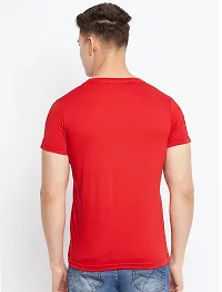 Reliable Red Cotton Blend Printed Round Neck Tees For Men-thumb1