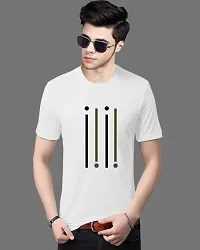 Reliable White Cotton Blend Printed Round Neck Tees For Men-thumb1