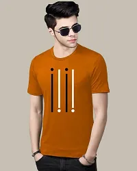 Reliable Yellow Cotton Blend Printed Round Neck Tees For Men-thumb1