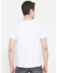 Reliable White Cotton Blend Printed Round Neck Tees For Men-thumb1