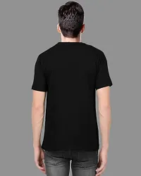 Reliable Black Cotton Blend Printed Round Neck Tees For Men-thumb1