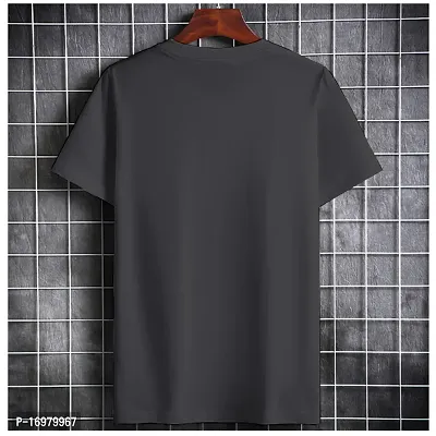 Reliable Black Cotton Blend Printed Round Neck Tees For Men-thumb2