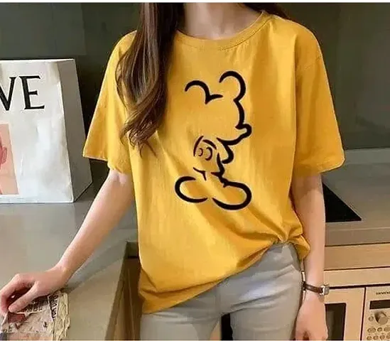 Comfy Printed Cotton T-Shirt for Women