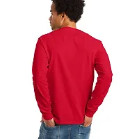 Reliable Red Cotton Blend Printed Round Neck T-Shirt For Men-thumb1