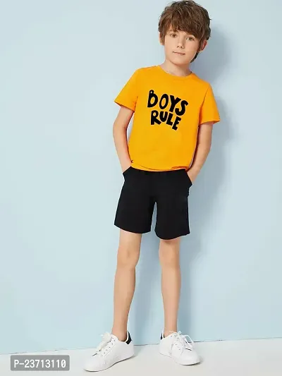 Stylish Fancy Cotton Blend Printed T-ShirtS With Shorts For Boys