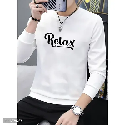 Reliable White Cotton Blend Printed Round Neck T-Shirt For Men-thumb0