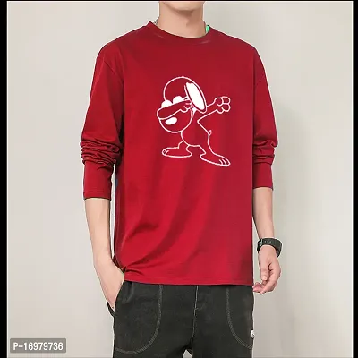 Reliable Red Cotton Blend Printed Round Neck Tees For Men-thumb0