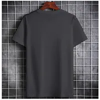 Reliable Black Cotton Blend Solid Round Neck Tees For Men-thumb1