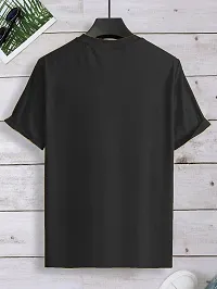 Reliable Black Cotton Blend Printed Round Neck Tees For Men-thumb1