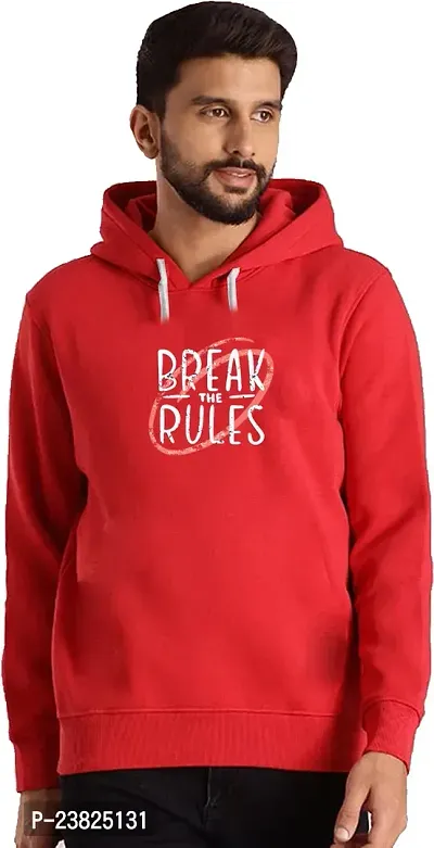 Buy Elegant Red Cotton Blend Printed Long Sleeves Hoodies