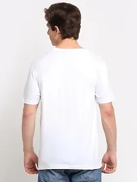 Reliable White Cotton Blend Printed Round Neck Tees For Men-thumb1