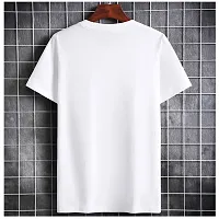 Reliable White Cotton Blend Solid Round Neck Tees For Men-thumb1