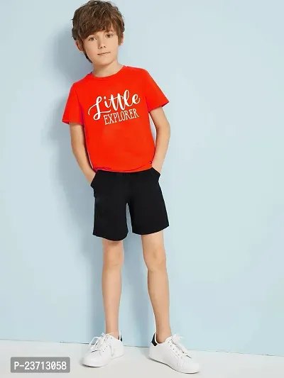 Stylish Fancy Cotton Blend Printed T-ShirtS With Shorts For Boys-thumb0